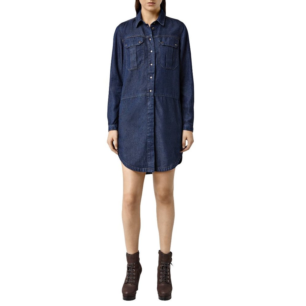AllSaints Louise Military Denim Dress